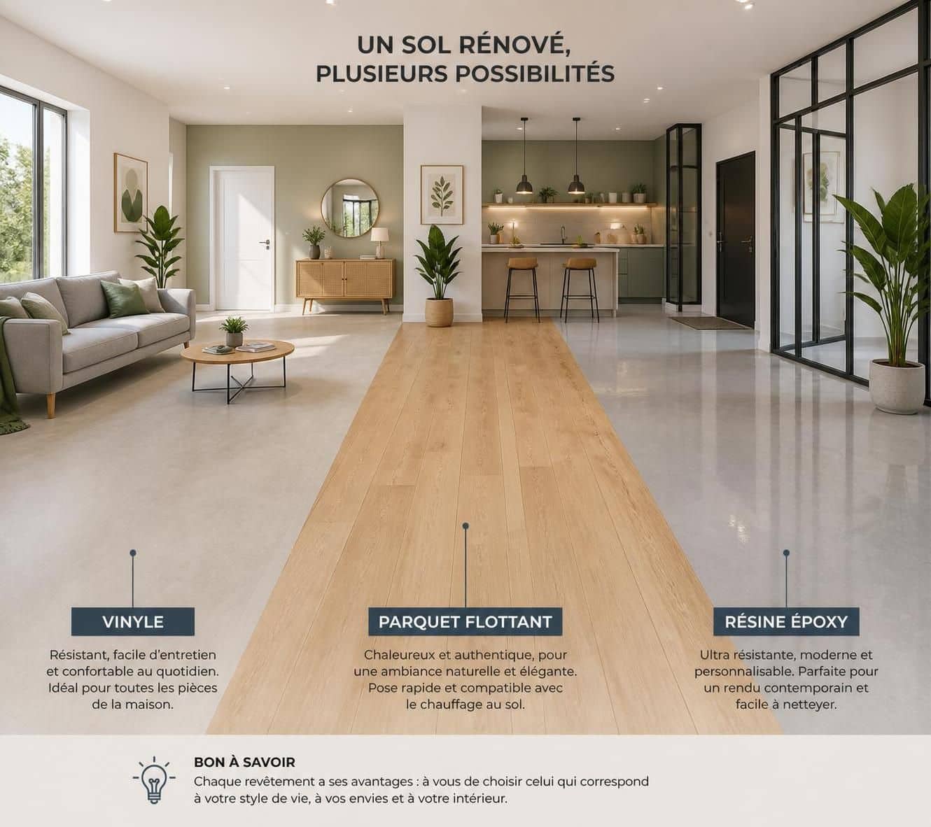 d&eacute;couvrez des alternatives originales et peu communes au carrelage classique pour la r&eacute;novation de votre sol, alliant esth&eacute;tique et fonctionnalit&eacute;.